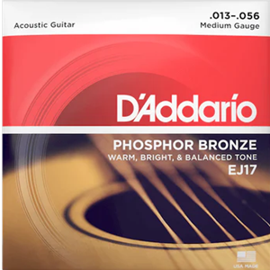 D'Addario EJ17 Phosphor Bronze Acoustic Guitar Strings, Medium, 13-56
